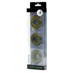 Sport Fucker Lot de 3 Cockrings Chubby 20mm Kaki